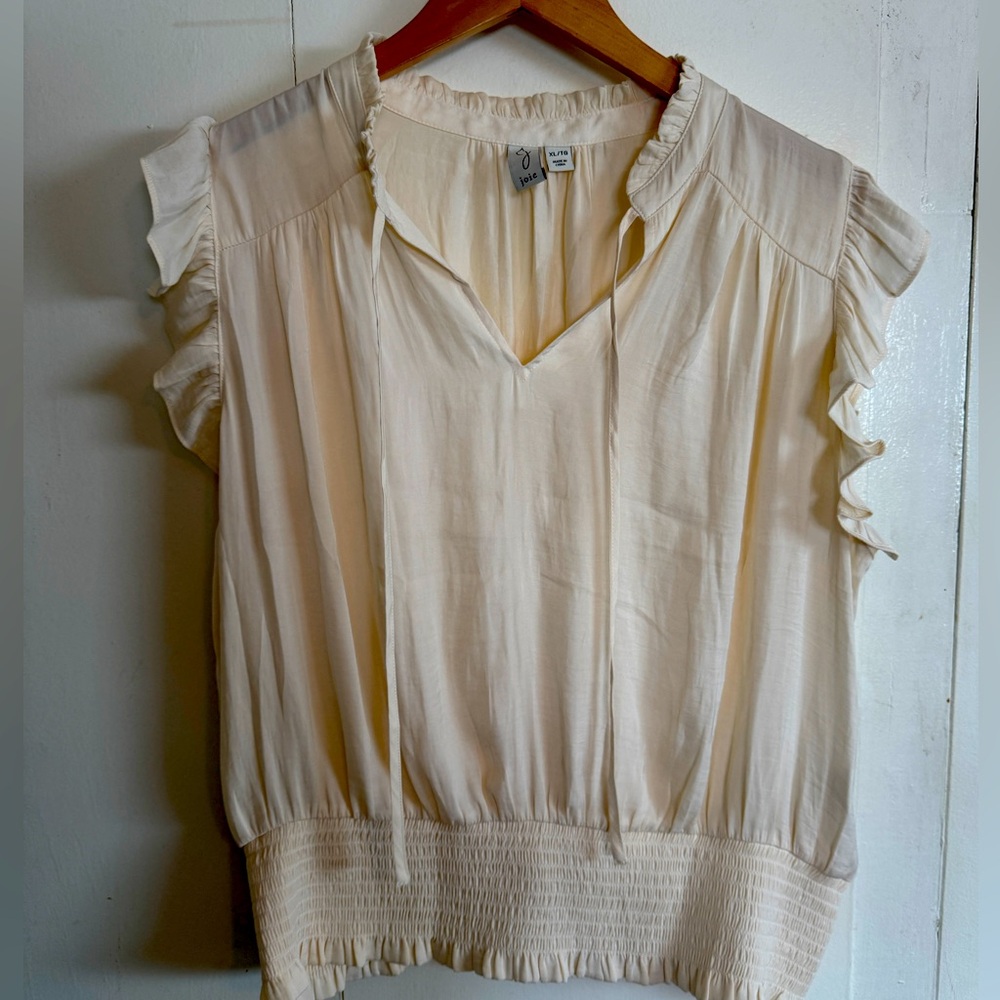 Joie Cream XL Feminine Soft Blouse